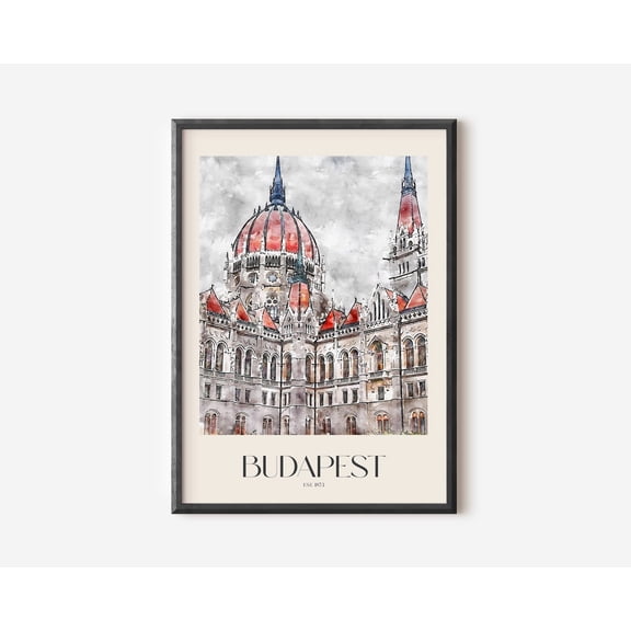 Travel Budapest Wall Art Print, Trendy Hungarian Wall Art Poster, Famous Gallery Wall Art Decor For Living Room,Art Gift For Traveler Friend Wall Art, Modern Wall Decor, 24x36 UNFRAMED