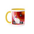 thumbnail image 1 of 3dRose, Travel Bunny, 15oz Two-Tone Yellow Mug, 1 of 3