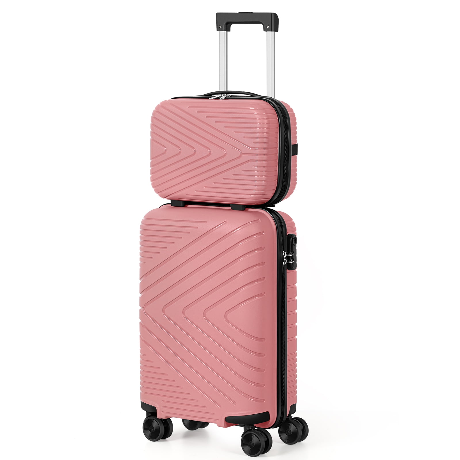Travel Business Trip Luggage Set PP 2 Piece 14 inch 20 inch Pink
