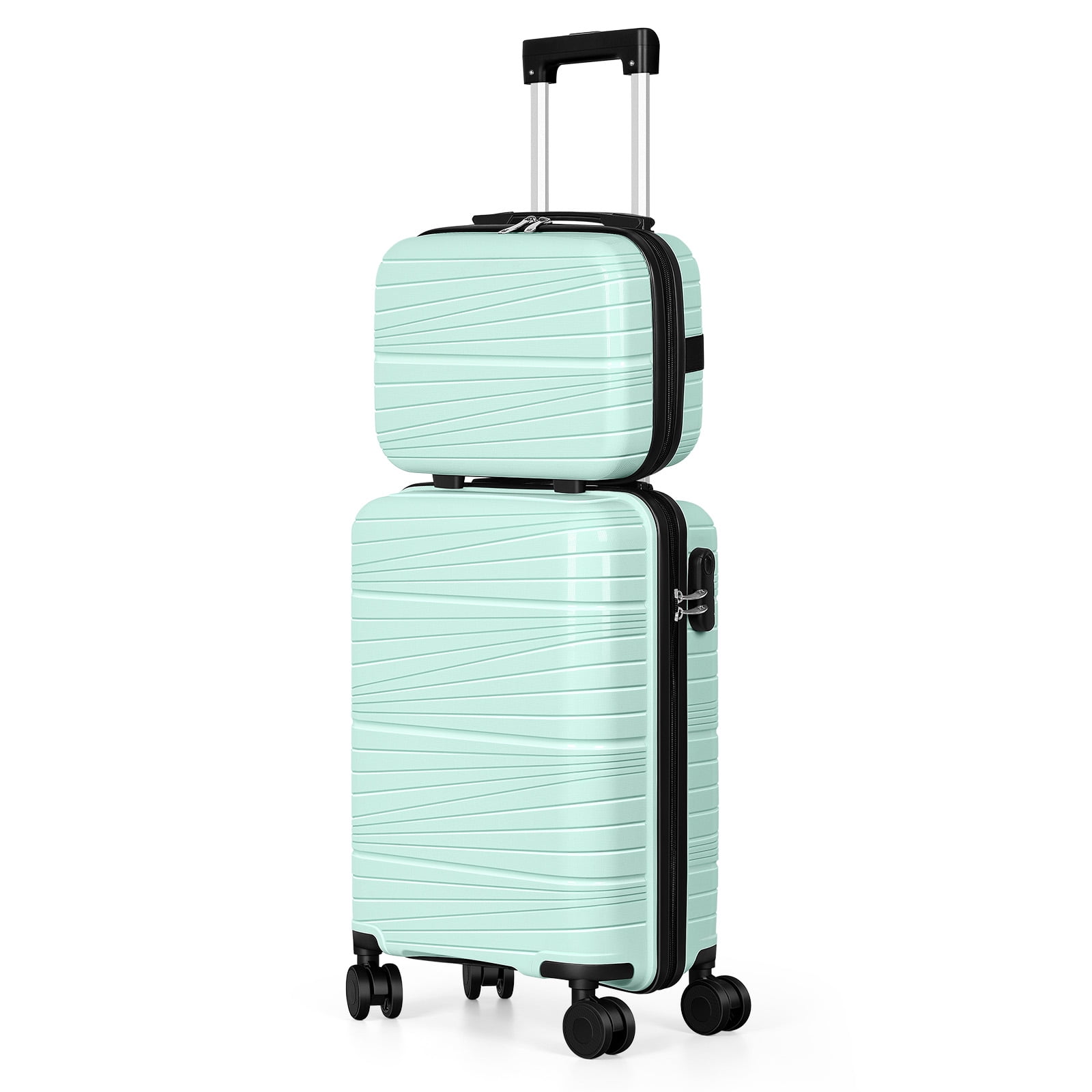 Travel Business Trip Slanted Stripe Luggage Set PP 2 Piece (14"+20") Blue