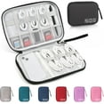 thumbnail image 1 of Travel Cable Organizer Bag, Electronics Organizer Tech Pouch with Double Layers for Cords, Chargers, Phone, Earphones, USBs, SD Cards - Travel Essentials Portable Waterproof Tech Pouch, 1 of 4