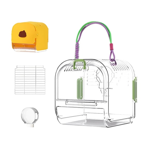 Travel Cage - Portable Small Parrot Carrier Habitat, Easy Install Pet Transport Enclosure