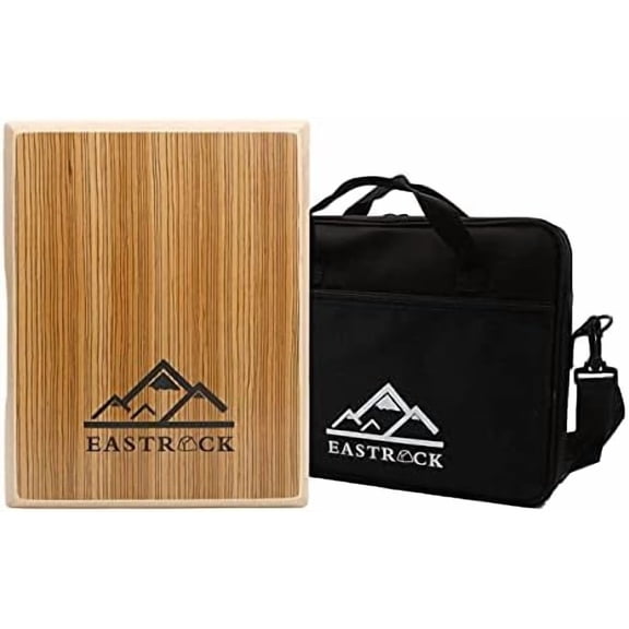 Travel Cajon Box Drum Portable Wooden Hand Drum with Internal Guitar Strings, Carrying Bag Included, Compact Cajon Percussion for Beginners & Outdoor Use$$Music