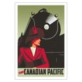 thumbnail image 1 of Travel Canadian Pacific Railway - Royal Hudson 2850 Steam Locomotive - Vintage Railroad Travel Poster by Peter Ewart c.1942 - Fine Art Matte Paper Print (Unframed) 30x44in, 1 of 4
