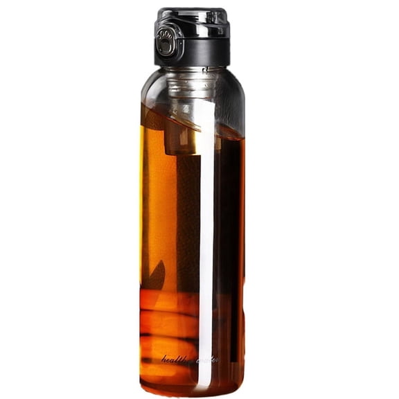 Travel Car Cup Kit: 1500ml Glass Water Cup with Brush and Cover, High-Temp , Portable