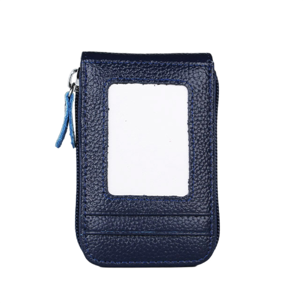 Travel Card Organizer Wallet Passport ID Card Holder Ticket Credit Card Bag Case ZipperBlue