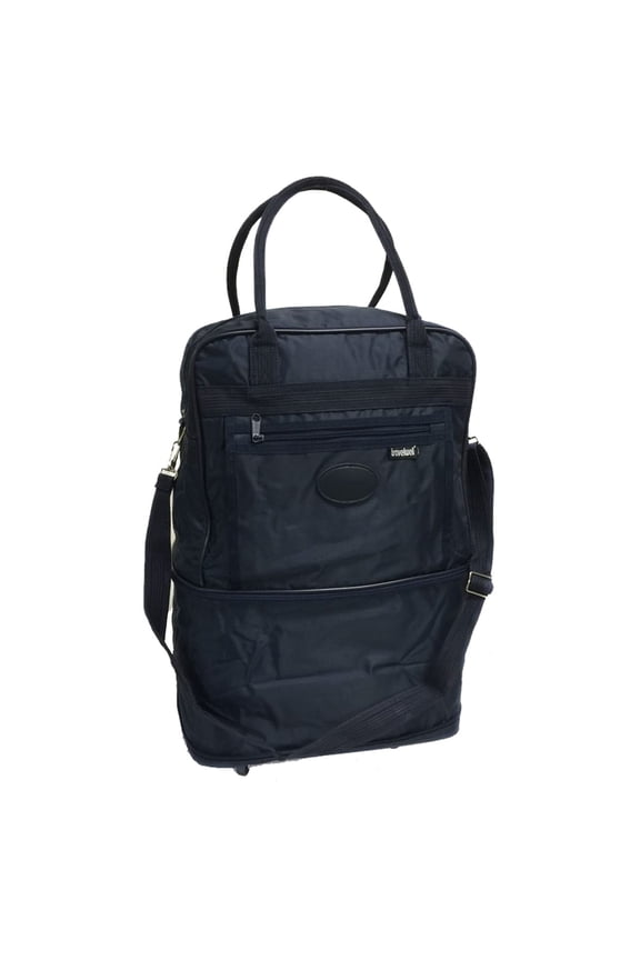 Adult Unisex Travel Carry On Overnight Weekend Cloth Accessories Pants Essential Expandable Tote with Wheels Navy, One size, Black