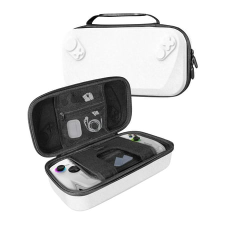 Travel Carrying Case Compatible with ROG Xbox Ally/Ally X(2025),Protective Hard Shell Carry Case Built-in Charger Storage, Screen Protective Cover (White)