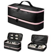 Travel Carrying Case, Double-Layer Travel Case for Shark Flexstyle/Dyson Airwrap, Portable Waterproof Hair Accessories Tools Storage Bag for Hairdryer Styler Or