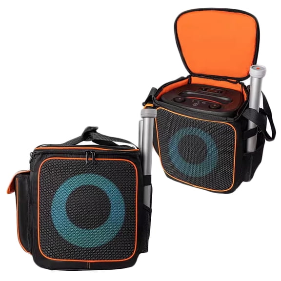 Travel Carrying Case for JBL Partybox Encore2 Speaker, Portable Speaker Tote Carry Case with Strap & Organized Pockets for Microphone, Charger, Cable & More