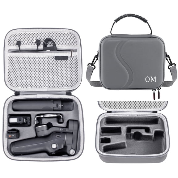 Travel Carrying Case for DJI Osmo Mobile 7/7P Gimbal Stabilizer Portable Storage Shoulder Bag PU Hard Shell Protective Cover OM7 OM7P Organizer