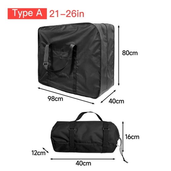 Travel Case Folding Bike Travel Bag Durable Oxford Cloth Carrying with Shoulder Strap for 21 26 Inch Folding Bikes Transport Storage on Cars Trains Subways Type