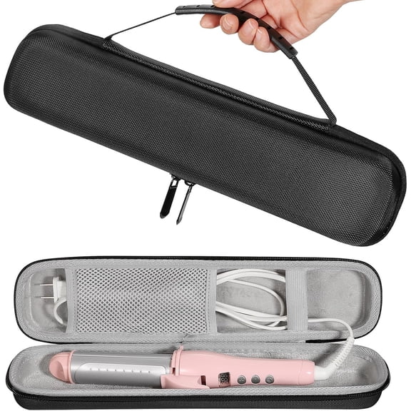 Travel Case for Hair Straightener Bag Hot Tools Curling Iron Travel Straightener Case Electric Hot Comb Flat Iron Hair Straight Styler (Only Case, Black)