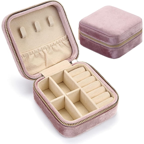 Travel Case Small Travel Jewelry Organizer Portable Jewelry Box Travel Mini Storage Organizer Portable Display Storage Box For Rings Earrings Necklaces