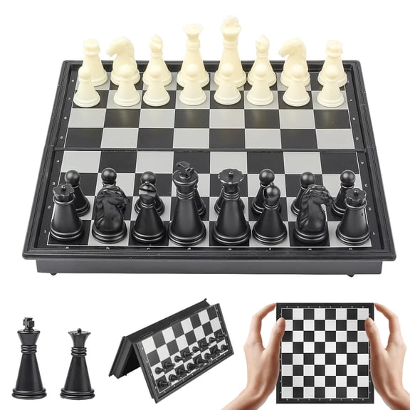Travel Chess Set Magnetic Portable Folding Board - Small Mini Pocket Chess Set (X-Small / 5.9 Inch)