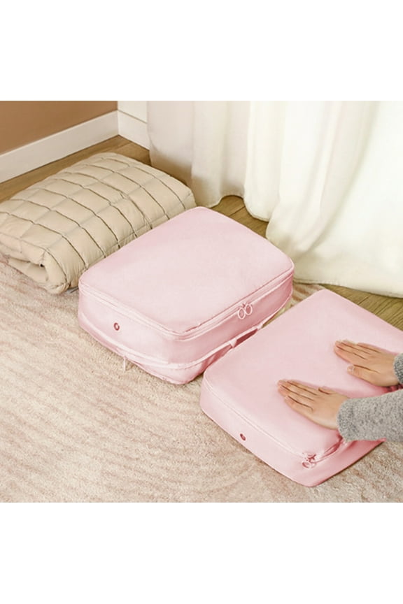 Travel Clothes Organizer Storage Bag, Large Capacity Polyester Packing Cube with Compression Divider for Down Jackets, Underwear and Luggage Packing