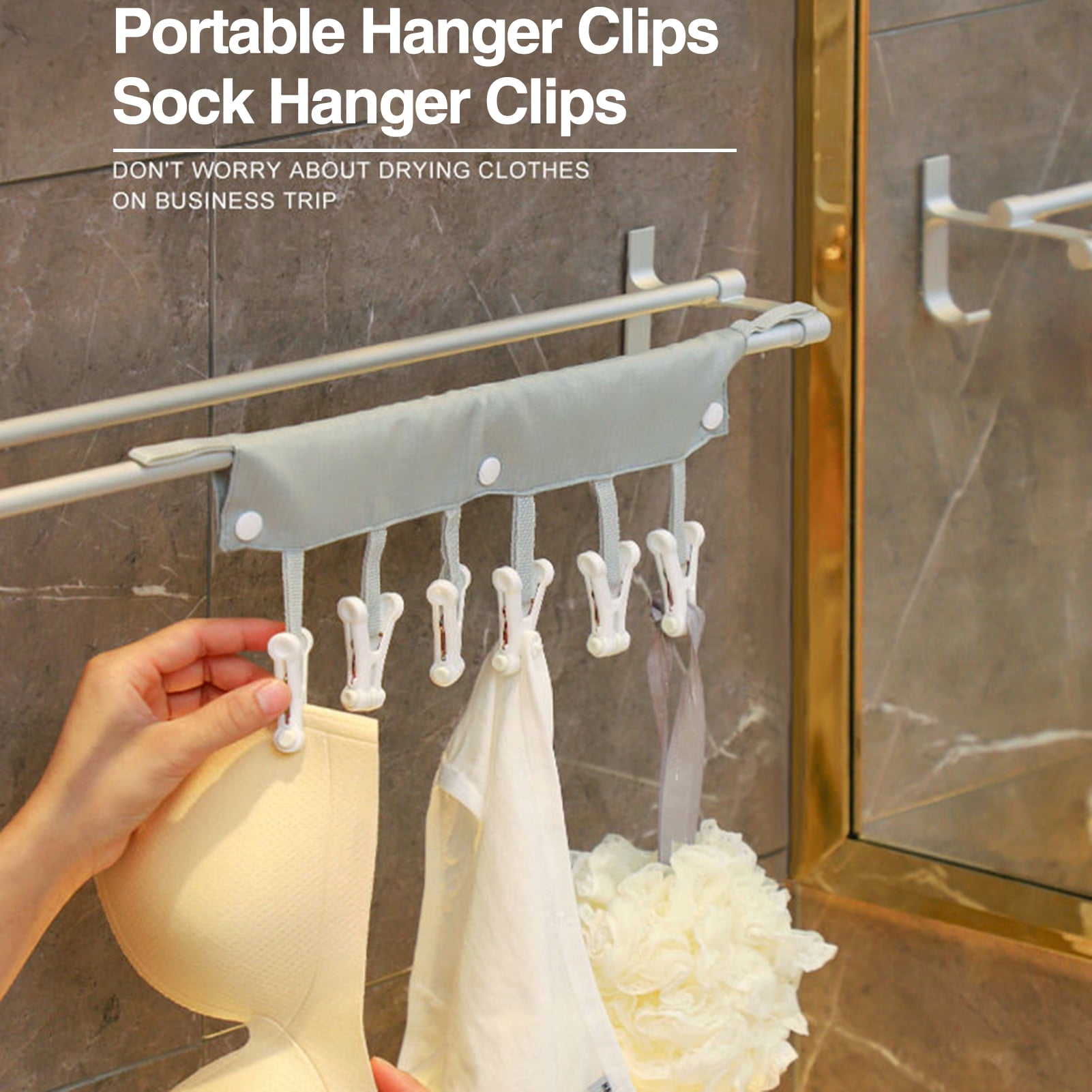 Travel Clothesline Hanger Clips Multifunctional Clothing Hanger with 4/