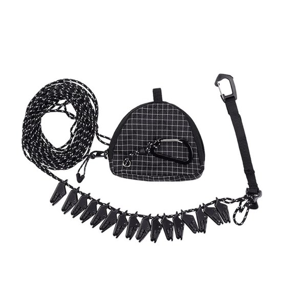 Travel Clothesline with Laundry Pegs for Camping and Hotel Stays