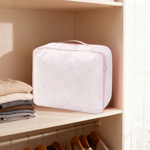 Travel Clothing Organizer Bag | Zipper Underwear Storage | Portable Polyester, Blue/Pink, 13x10x5 in