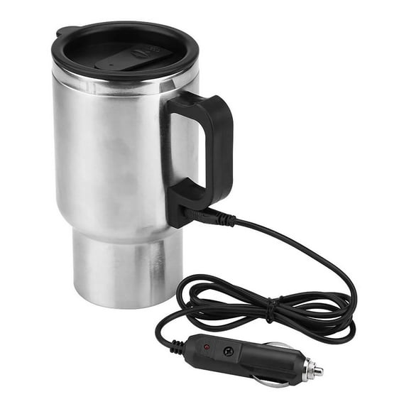 Travel Coffee Heated Mug 500ml Car Based Heating Stainless 12V Steel Cup O8E9