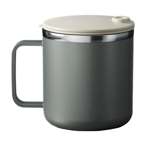 Travel Coffee Mug Flat Lid 304 Stainless Steel Cup 400Ml Insulated Coffee Cup with Handle And Lid, Double Walled Stainless Steel Vacuum Insulated Coffee Cup
