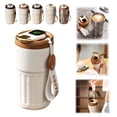 thumbnail image 1 of Travel Coffee Mug, Smart Sensing Intelligent Display, 14 Oz Insulated Travel Coffee Mug, Summer Cold Storage Portable Car Stainless Steel Water Cup, White-Brown, 1 of 8