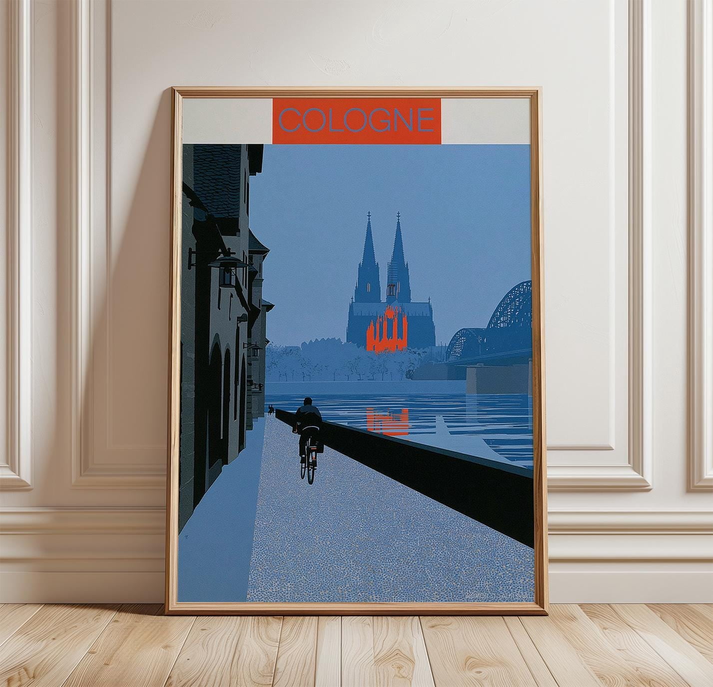 Travel Cologne Rhine River Cathedral Classic Accent Poster , Poster ...