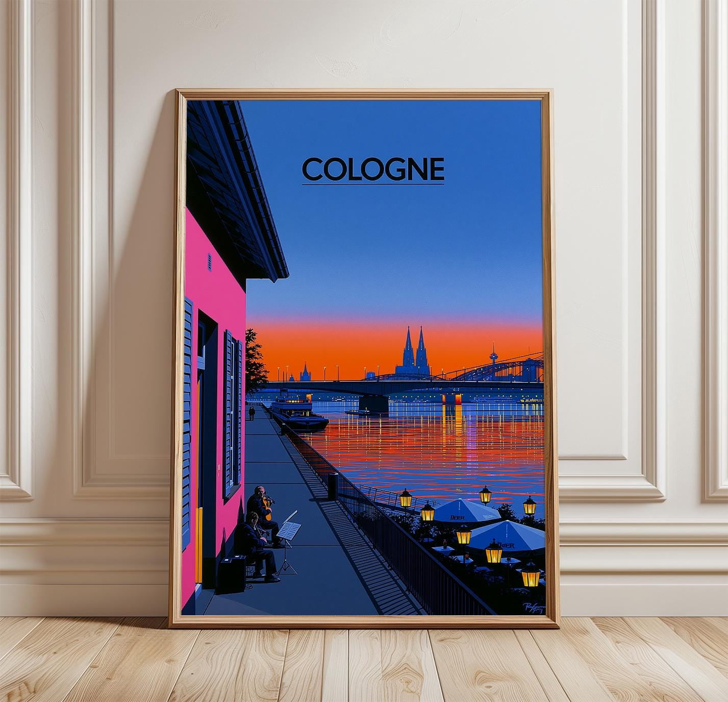 Travel Cologne Rhine River Cathedral Classic Decor Poster , Poster ...
