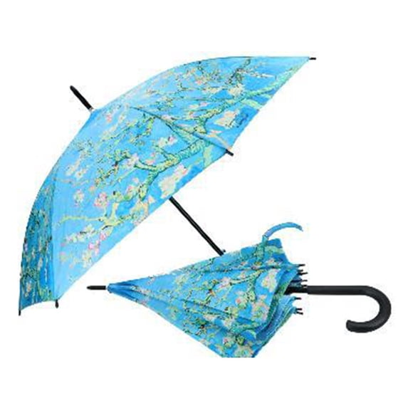 Travel Compact Art Lightweight Windproof Umbrella for Sun and Rain - 40x33 Inches, Almond Blossom, Van Gogh