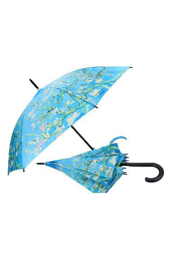 Travel Compact Art Lightweight Windproof Umbrella for Sun and Rain - 40x33 Inches, Almond Blossom, Van Gogh