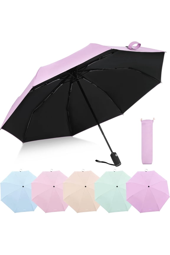 Travel Compact Automatic Umbrella with UV Protection, Cute Design, Portable for Women and Men, Sun and Rain Use