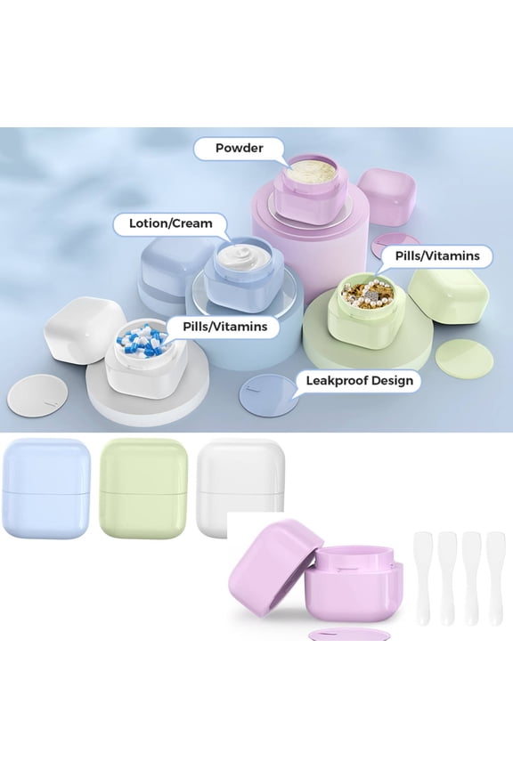 Travel Containers for Toiletries,TSA Approved 1.7oz Travel Size Containers, Leak-proof Travel Essentials with Lid for Cosmetic Face Hand Body Cream