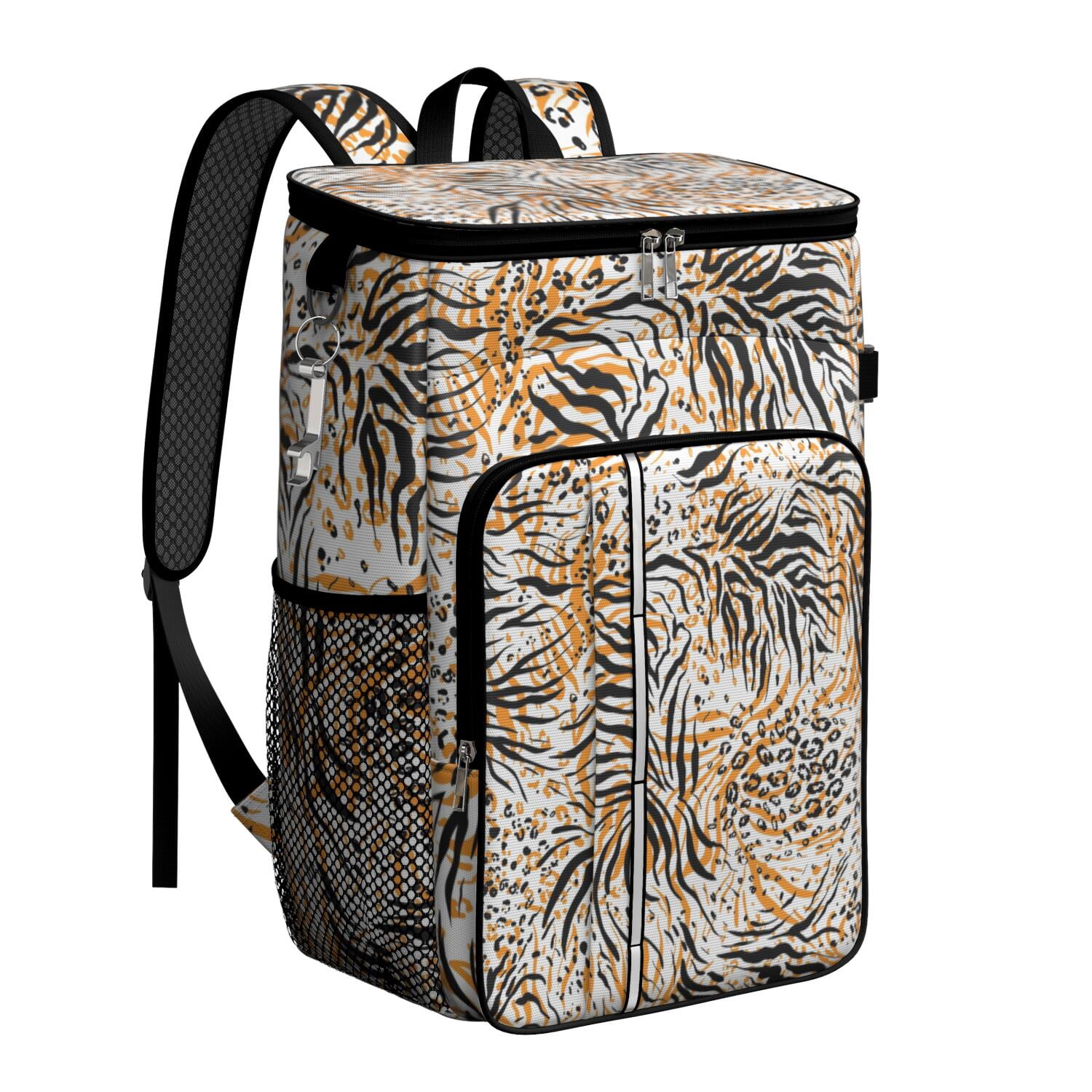 Travel Cooler Bag - Animal Print Pattern Camping Beer Cooler Backpack with Bottle Opener- Waterproof Insulated Picnic Backpacks - Cooler Bag for Beach