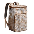 thumbnail image 1 of Travel Cooler Bag - Beige Baseball Items Pattern Camping Beer Cooler Backpack with Bottle Opener- Waterproof Insulated Picnic Backpacks - Cooler Bag for Beach, 1 of 6