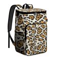 thumbnail image 1 of Travel Cooler Bag - Beige and Black Of Leopard Print Camping Beer Cooler Backpack with Bottle Opener- Waterproof Insulated Picnic Backpacks - Cooler Bag for Beach, 1 of 6