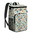 thumbnail image 1 of Travel Cooler Bag - Beige Cartoon Dinosaurs Palms Pattern Camping Beer Cooler Backpack with Bottle Opener- Waterproof Insulated Picnic Backpacks - Cooler Bag for Beach, 1 of 6