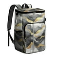 thumbnail image 1 of Travel Cooler Bag - Black and Gold Marble Camping Beer Cooler Backpack with Bottle Opener- Waterproof Insulated Picnic Backpacks - Cooler Bag for Beach, 1 of 6