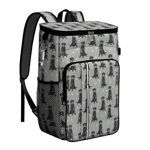 Travel Cooler Bag - Black Labrador Camping Beer Cooler Backpack with Bottle Opener- Waterproof Insulated Picnic Backpacks - Cooler Bag for Beach