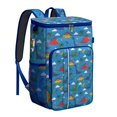 thumbnail image 1 of Travel Cooler Bag - Blue Cartoon Dinosaurs Clouds Stars Pattern Camping Beer Cooler Backpack with Bottle Opener- Waterproof Insulated Picnic Backpacks - Cooler Bag for Beach, 1 of 6