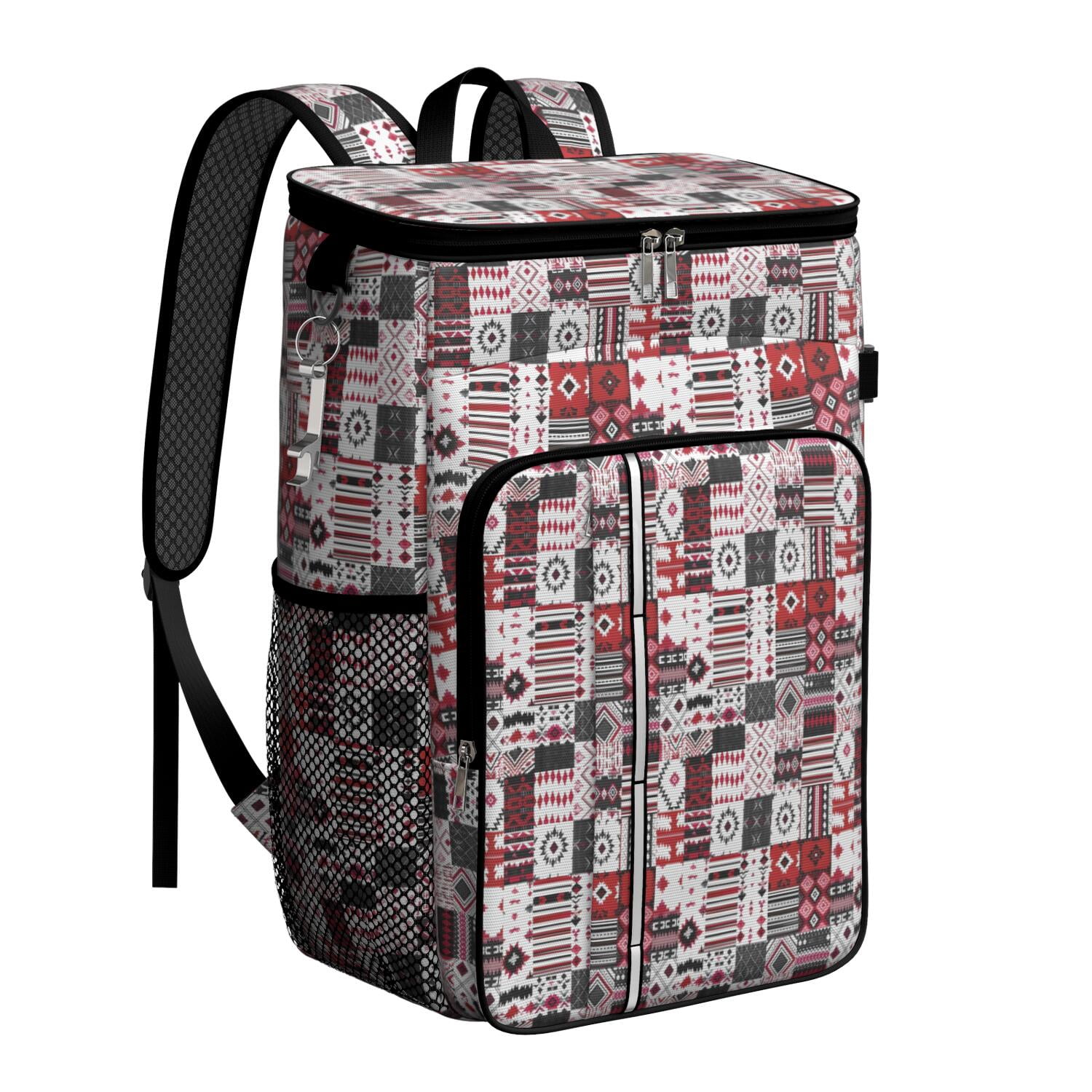 Travel Cooler Bag - Boho Bohemia Flower Camping Beer Cooler Backpack with Bottle Opener- Waterproof Insulated Picnic Backpacks - Cooler Bag for Beach