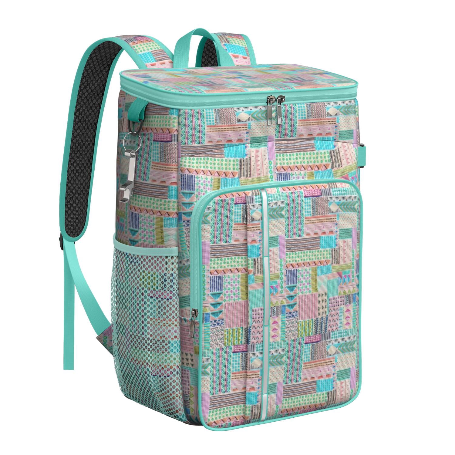 Travel Cooler Bag - Boho Bohemia Flower Camping Beer Cooler Backpack with Bottle Opener- Waterproof Insulated Picnic Backpacks - Cooler Bag for Beach