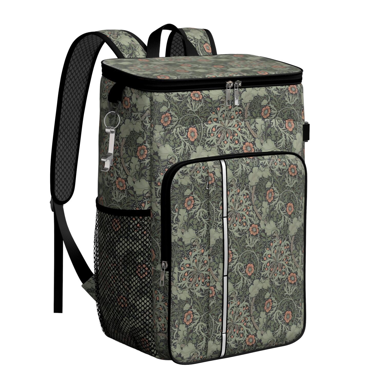 Travel Cooler Bag - Boho Bohemia Flower Camping Beer Cooler Backpack with Bottle Opener- Waterproof Insulated Picnic Backpacks - Cooler Bag for Beach