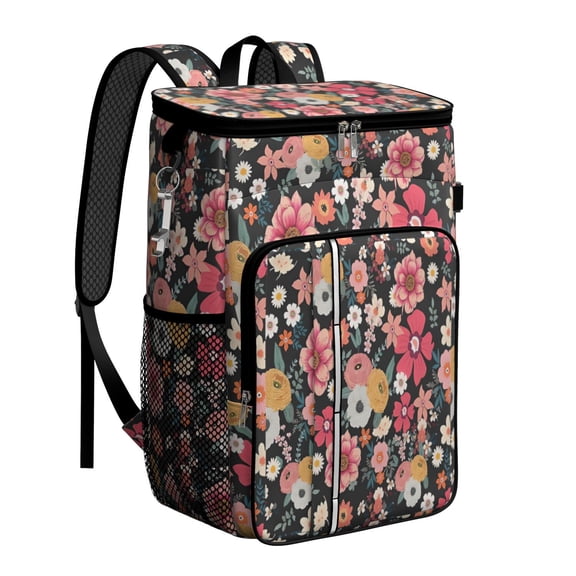 Travel Cooler Bag - Boho Bohemia Flower Camping Beer Cooler Backpack with Bottle Opener- Waterproof Insulated Picnic Backpacks - Cooler Bag for Beach
