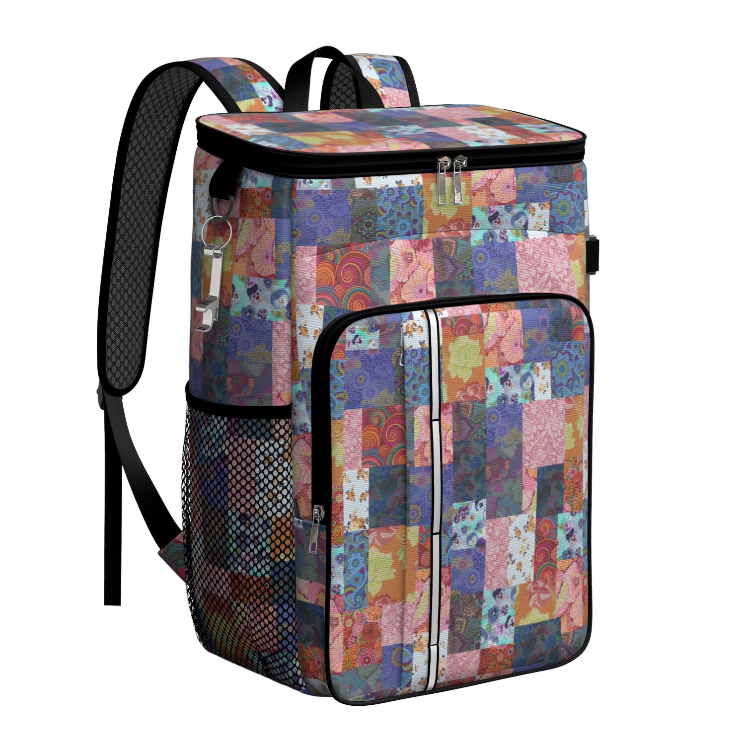 Travel Cooler Bag - Boho Bohemia Flower Camping Beer Cooler Backpack with Bottle Opener- Waterproof Insulated Picnic Backpacks - Cooler Bag for Beach
