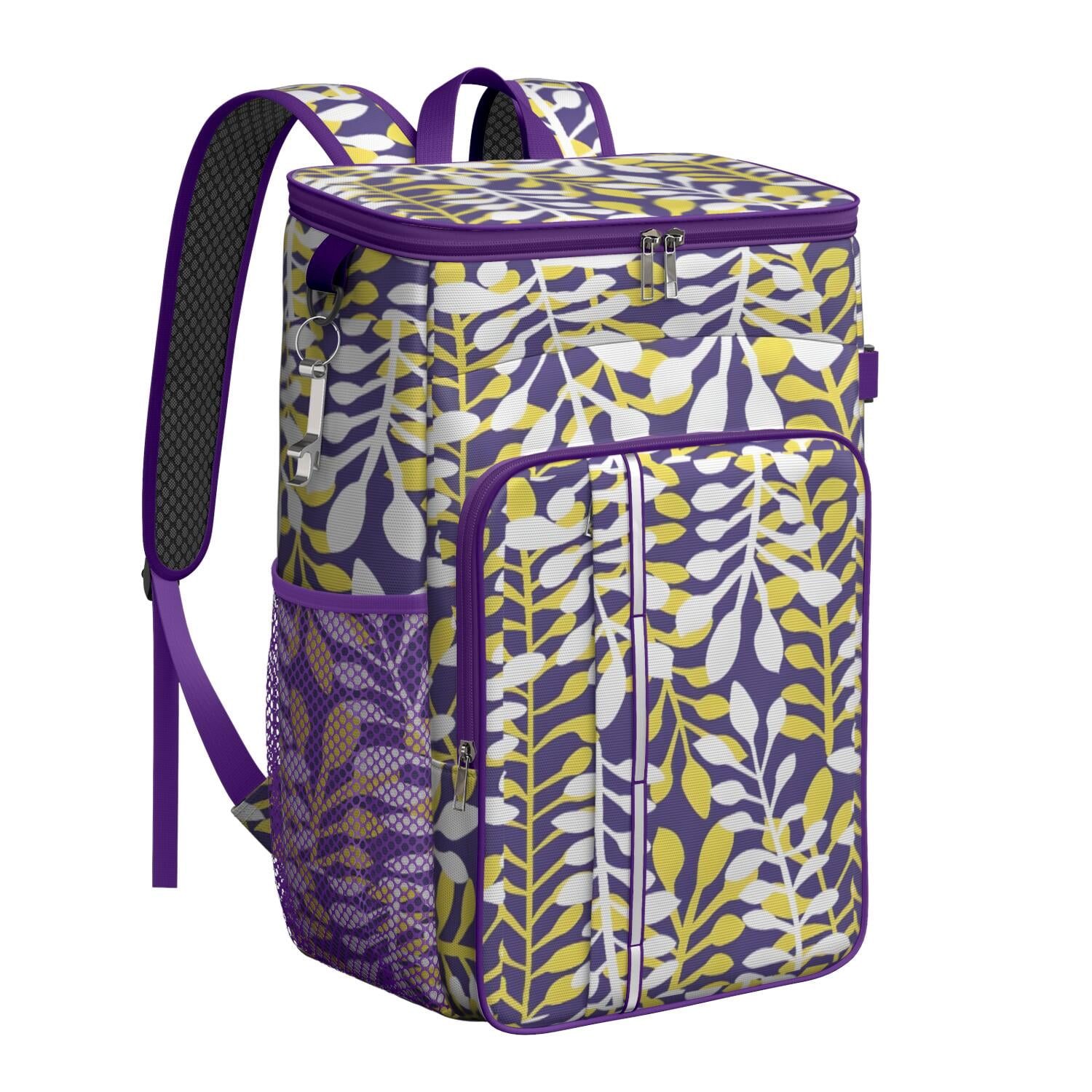 Travel Cooler Bag - Boho Bohemia Flower Camping Beer Cooler Backpack with Bottle Opener- Waterproof Insulated Picnic Backpacks - Cooler Bag for Beach