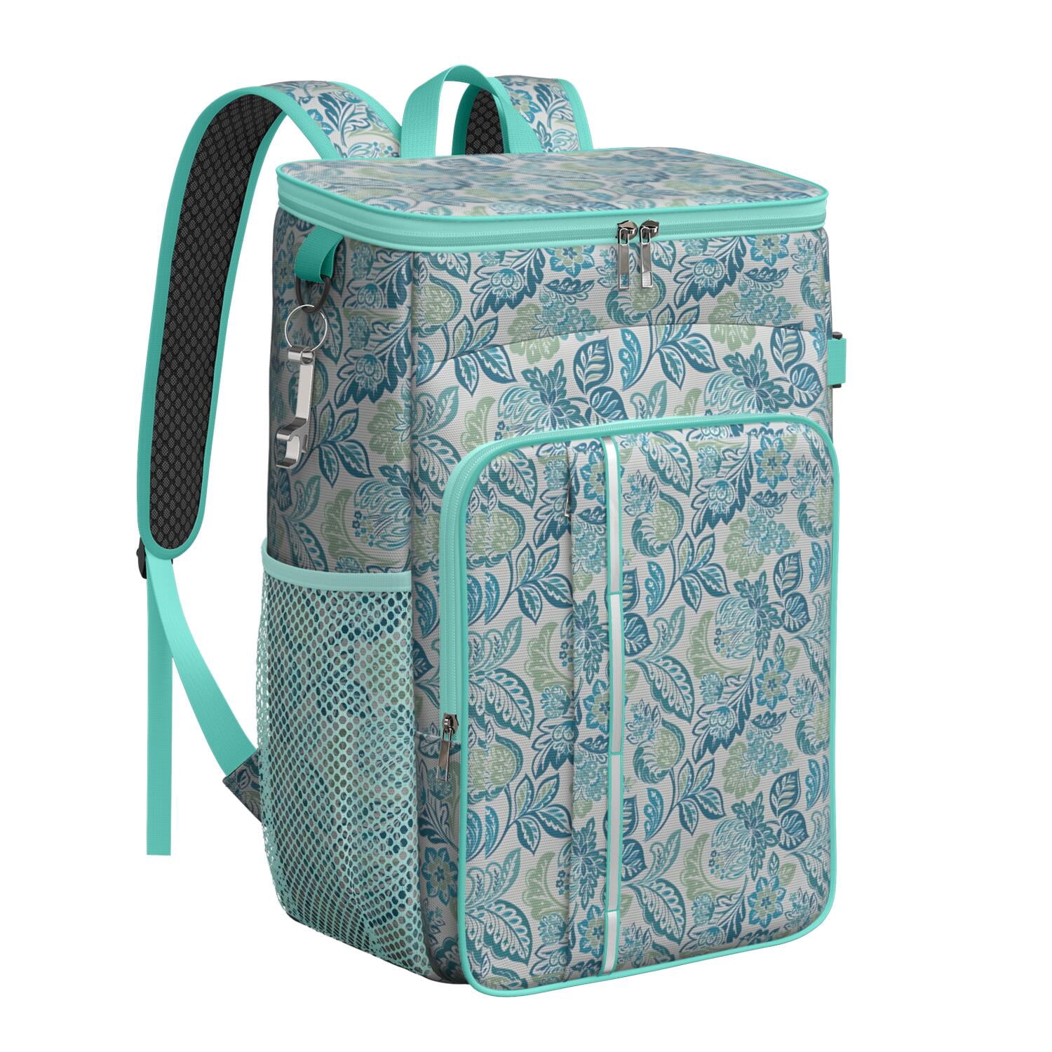 Travel Cooler Bag - Boho Bohemia Flower Camping Beer Cooler Backpack with Bottle Opener- Waterproof Insulated Picnic Backpacks - Cooler Bag for Beach