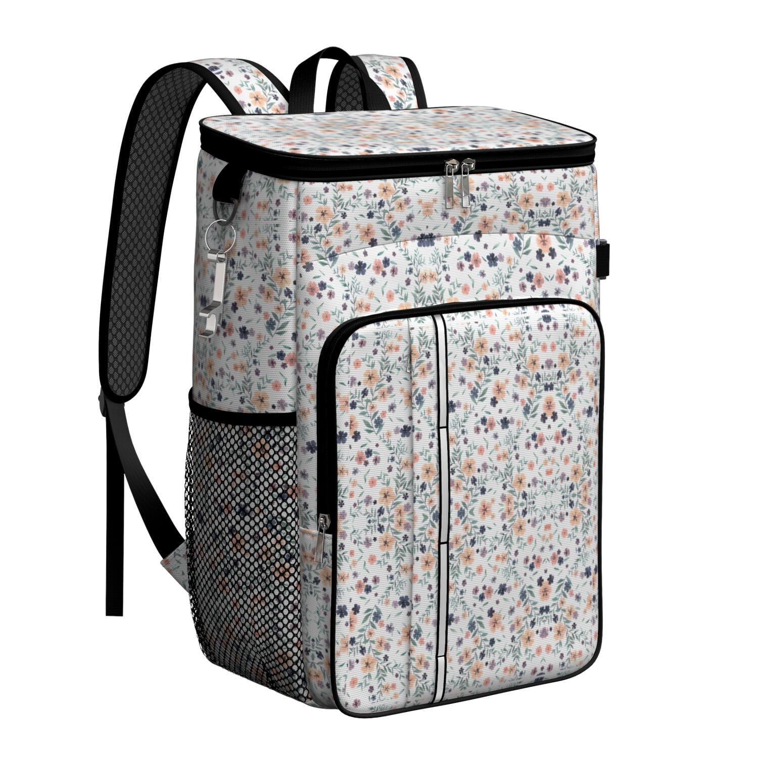 Travel Cooler Bag - Boho Bohemia Flower Camping Beer Cooler Backpack with Bottle Opener- Waterproof Insulated Picnic Backpacks - Cooler Bag for Beach