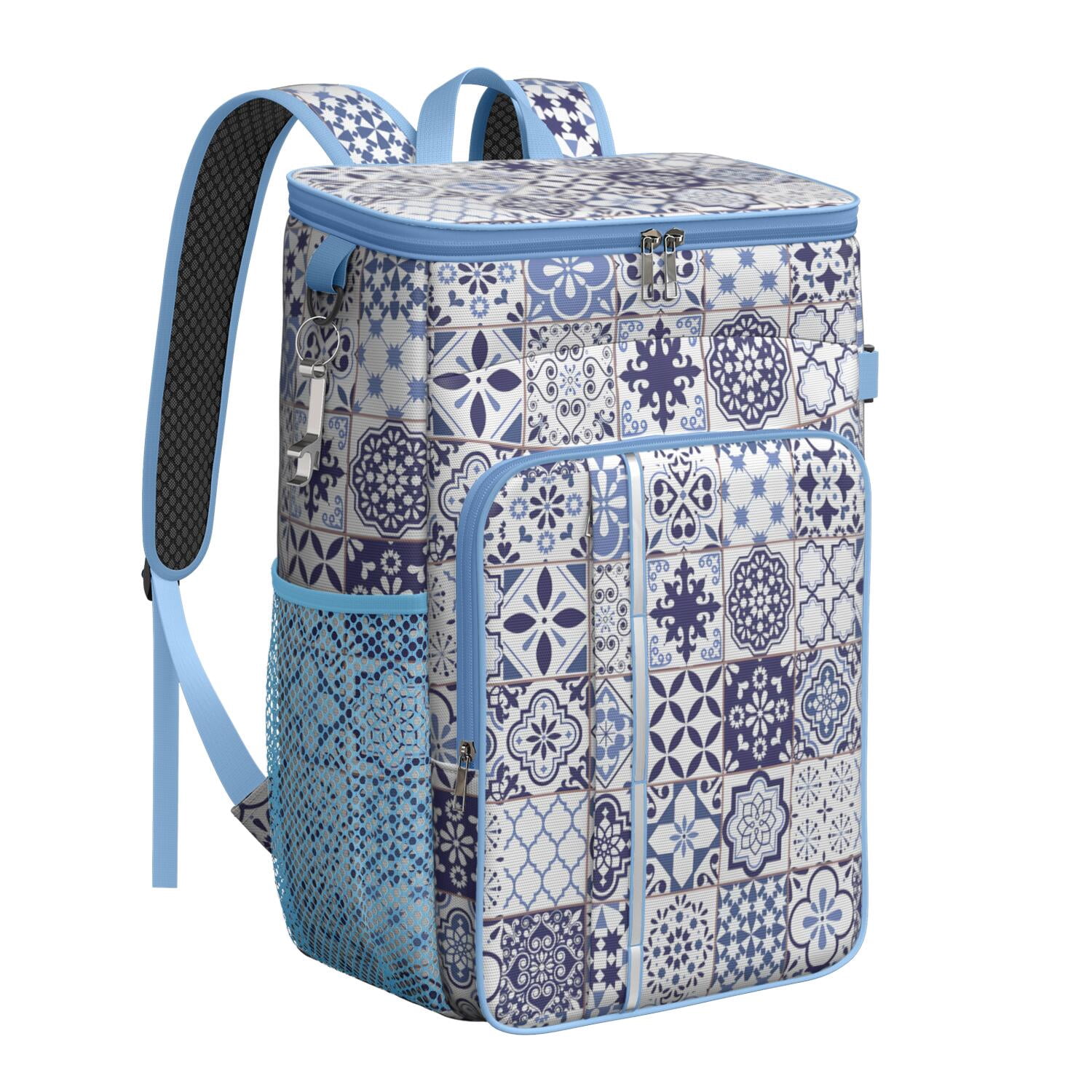 Travel Cooler Bag - Boho Bohemia Flower Camping Beer Cooler Backpack with Bottle Opener- Waterproof Insulated Picnic Backpacks - Cooler Bag for Beach