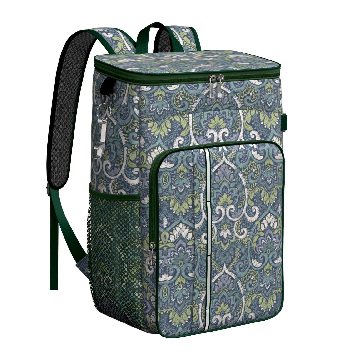 Travel Cooler Bag - Boho Bohemia Flower Camping Beer Cooler Backpack with Bottle Opener- Waterproof Insulated Picnic Backpacks - Cooler Bag for Beach