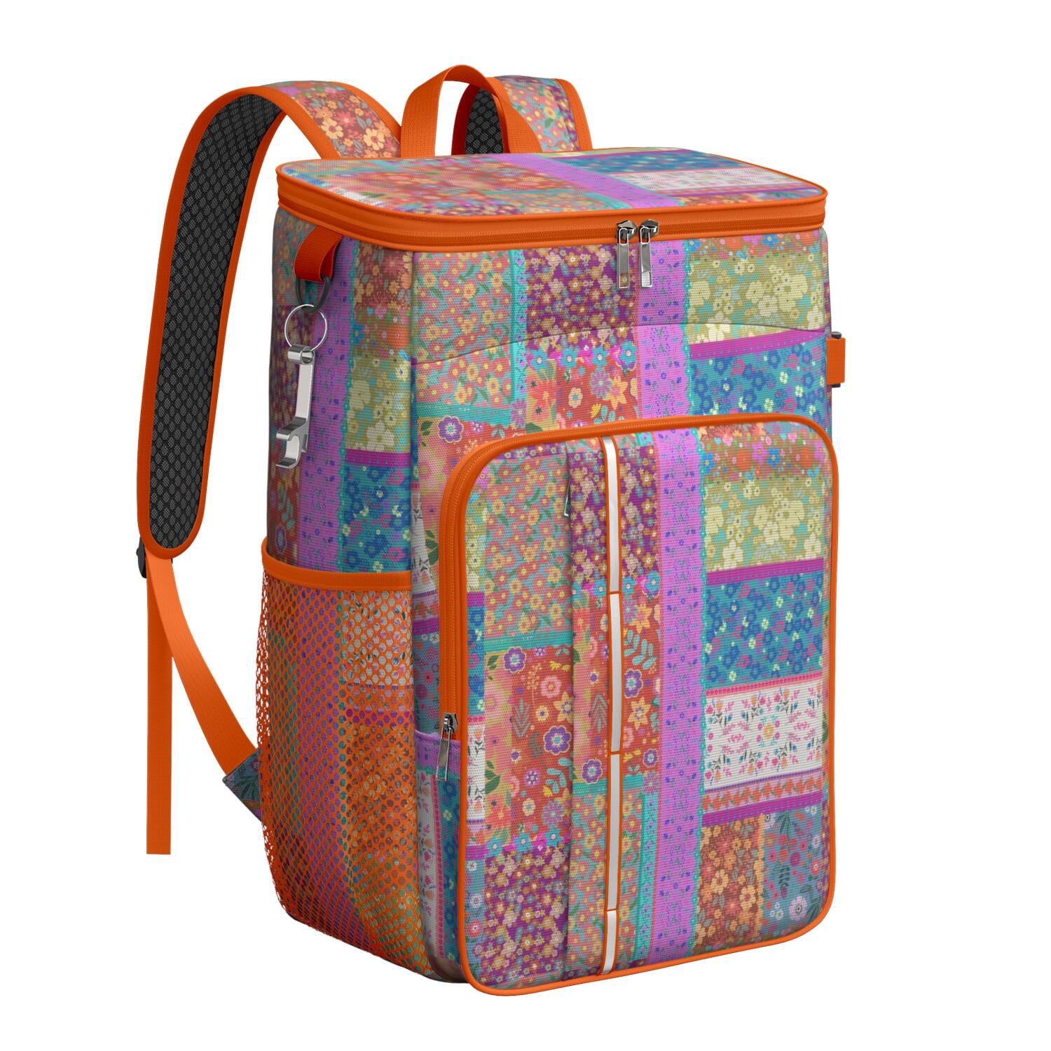 Travel Cooler Bag - Boho Bohemia Flower Camping Beer Cooler Backpack with Bottle Opener- Waterproof Insulated Picnic Backpacks - Cooler Bag for Beach